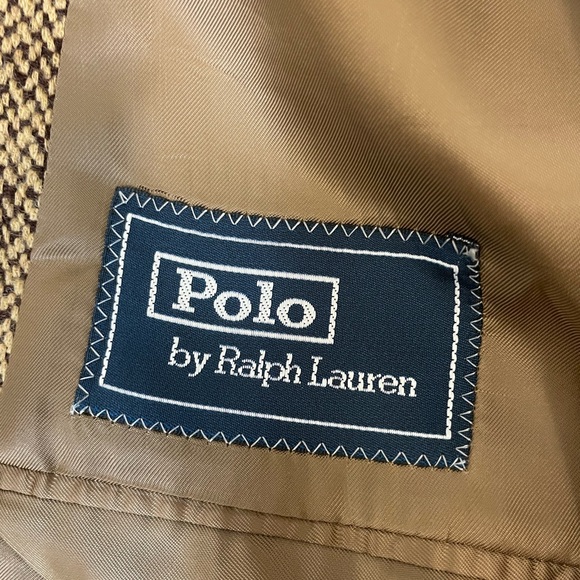 Polo by Ralph Lauren Vintage Hopsack Virgin Wool Jacket in Brown Size 46 R Italy - Picture 8 of 8